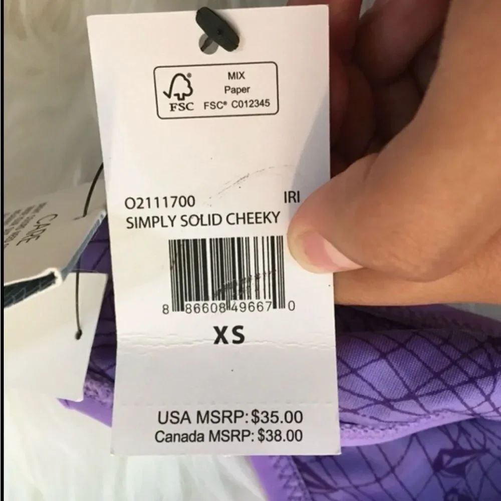 NEW Volcom Women’s Simply Solid Cheeky Purple Swimsuit Bottoms Size XS - Picture 13 of 13